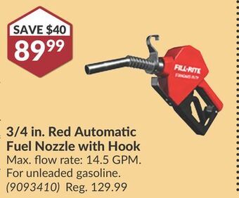Princess Auto 3/4 in. red automatic fuel nozzle with hook offer