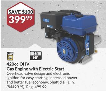 Princess Auto 420cc ohv gas engine offer