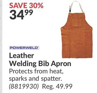 Princess Auto Leather welding bib apron offer