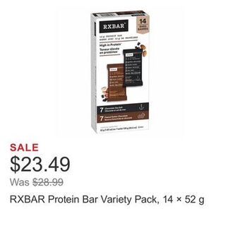 Costco Rxbar protein bar variety pack, 14 × 52 g offer