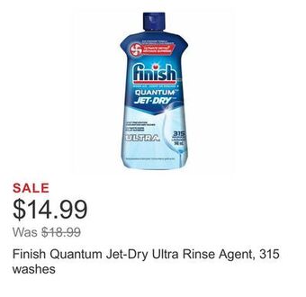 Costco Finish quantum jet-dry ultra rinse agent, 315 washes offer