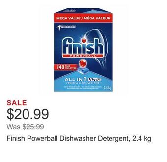 Costco Finish powerball dishwasher detergent, 2.4 kg offer