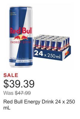 Costco Red bull energy drink 24 x 250 ml offer