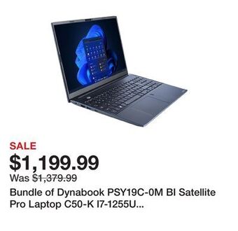TSC Stores Bundle of dynabook psy19c-0m bi satellite pro laptop c50-k i7-1255u 16gb ddr4 512gb ssd and kensington usb 3.0 4-port hub offer