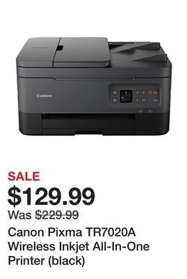 TSC Stores Canon pixma tr7020a wireless inkjet all-in-one printer (black) offer