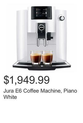Costco Jura e6 coffee machine, piano white offer