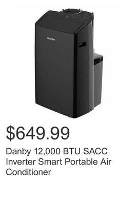 Costco Danby 12,000 btu sacc inverter smart portable air conditioner offer