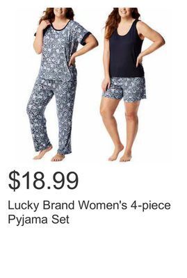 Costco Lucky brand women's 4-piece pyjama set offer