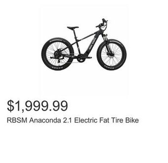 Costco Rbsm anaconda 2.1 electric fat tire bike offer