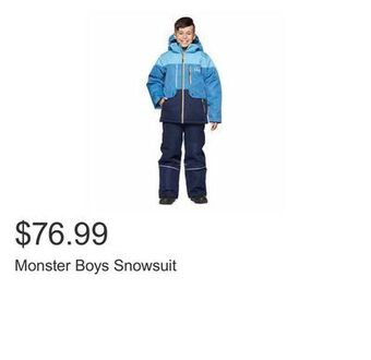 Costco Monster boys snowsuit offer