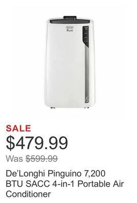 Costco De'longhi pinguino 7,200 btu sacc 4-in-1 portable air conditioner offer