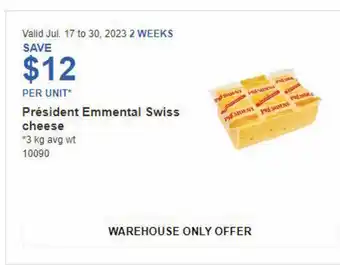 Costco Président Emmental Swiss cheese offer