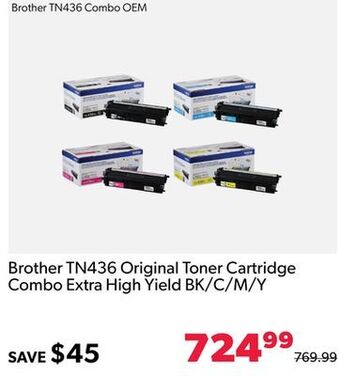 Brother tn436 original toner cartridge combo extra high yield bk/c/m/y