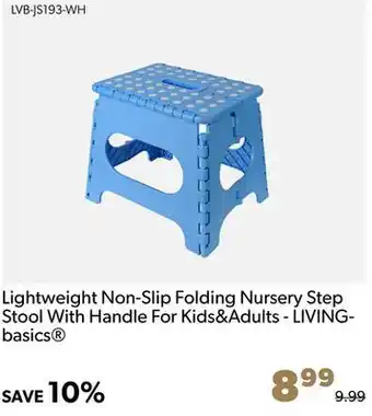 Shopper+ Lightweight non-slip folding nursery step stool with handle for kids & adults livingbasics® offer