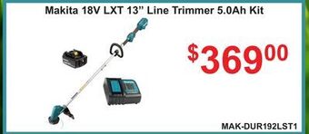 Atlas Tools & Machinery Makita 18v lxt 13 line trimmer 5.0ah kit offer