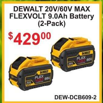 Atlas Tools & Machinery Dewalt 20v/60v max flexvolt 9.0ah battery (2-pack) offer