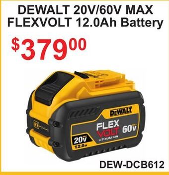 Atlas Tools & Machinery Dewalt 20v/60v max flexvolt 12.0ah battery offer