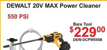 Atlas Tools & Machinery Dewalt 20v max power cleaner bare tool offer