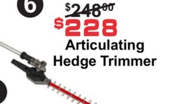 Atlas Tools & Machinery Articulating hedge trimmer offer