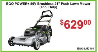 Atlas Tools & Machinery Ego power+ 56v brushless 21 push lawn mower (tool only) offer
