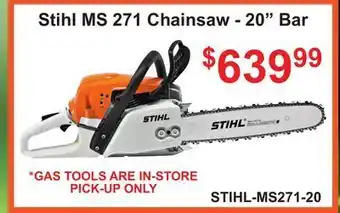 Atlas Tools & Machinery Stihl ms 271 chainsaw - 20 bar offer