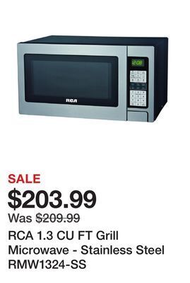 Newegg Rca 1.3 cu ft grill microwave - stainless steel rmw1324-ss offer