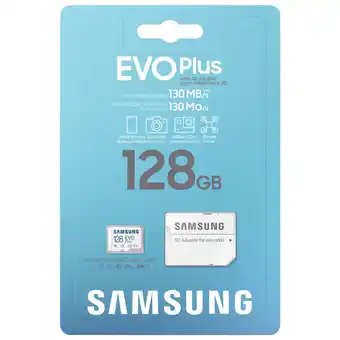 Best Buy Samsung evo plus + adapter 128gb 130mb/s microsdxc memory card offer