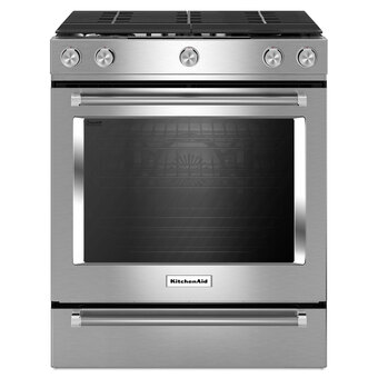 Best Buy Kitchenaid 30 convection 5-burner slide-in gas range - stainless steel - open box-perfect condition offer