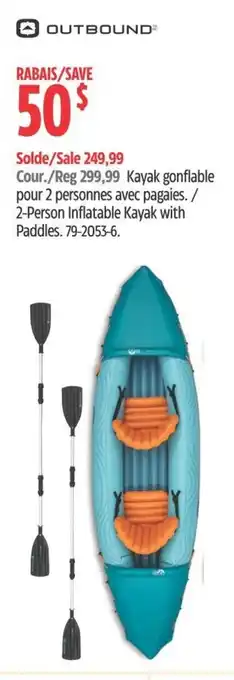 Canadian Tire Kayak gonflable pour 2 personnes avec pagaies offer
