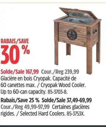 Canadian Tire Glacière en bois Cryopak. Capacité de 60 canettes max offer