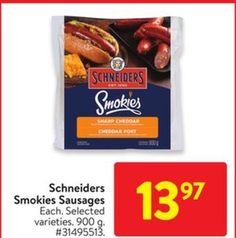 Walmart Schneiders smokies sausages offer