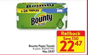 Walmart Bounty paper towels offer