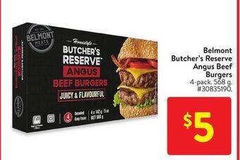 Walmart Belmont butcher's reserve angus beef burgers offer