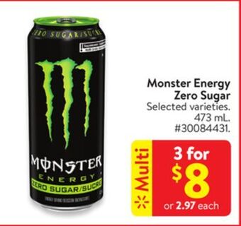 Walmart Monster energy zero sugar offer