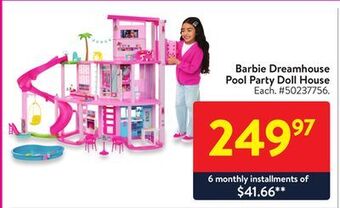 Walmart Barbie dreamhouse pool party doll house offer