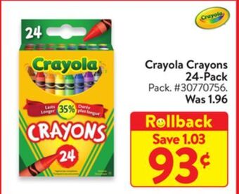 Walmart Crayola crayons 24-pack offer