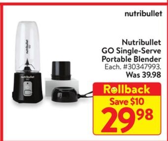 Walmart Nutribullet go single-serve portable blender offer