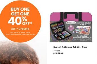 Toys R us Crayola sketch & colour art kit -pink offer
