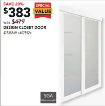 Lowe's Sga design closet door offer