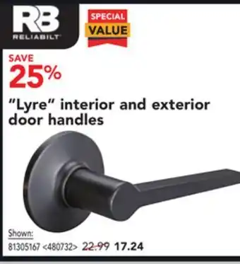 Lowe's Lyre interior and exterior door handles offer