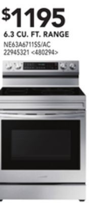 Lowe's Samsung 6.3 cu.ft range offer
