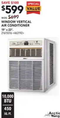 Lowe's Arctic king window vertical air conditioner 19 x 23 offer