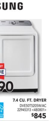 Lowe's Samsung 7.4 cu. ft. dryer offer