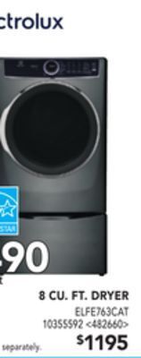 Lowe's Electrolux 8 cu. ft. dryer offer