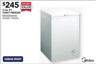 Lowe's Midea 5 cu. ft. chest freezer offer