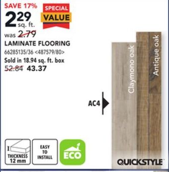 Lowe's Quickstyle laminate flooring offer
