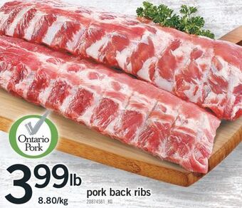 Fortinos Pork back ribs offer