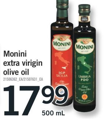 Fortinos Monini extra virigin olive oil,500 ml offer