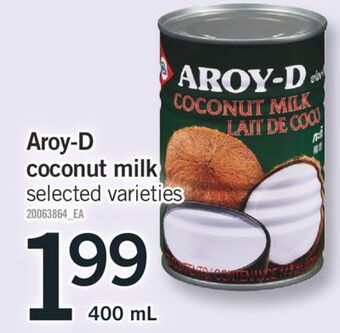 Fortinos Aroy-d coconut milk, 400 ml offer