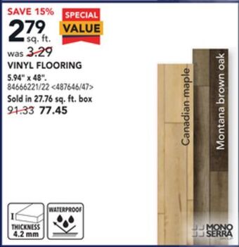 Lowe's Mono serra vinyl flooring 5.94 x 48 offer